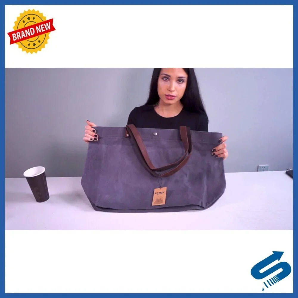 Waxed Canvas Travel Tote Bag Extra Large Carryall Shoulder Bag Durable